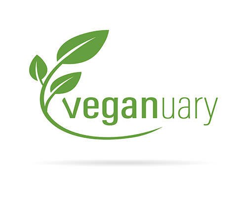 Vektor - Icon mit Schriftzug Veganuary