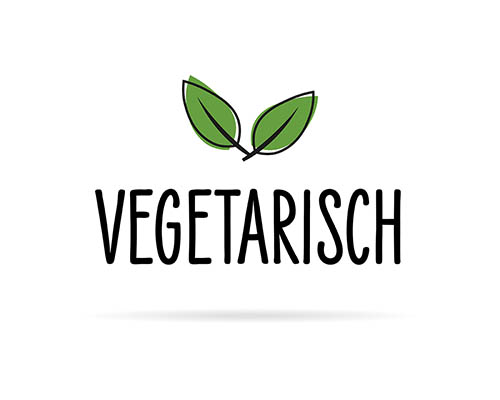 Vektor - Icon mit Schriftzug vegetarisch